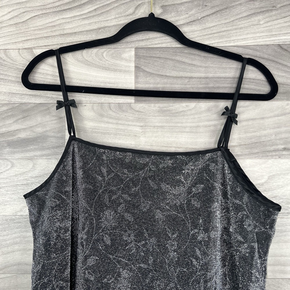 Private Luxuries VTG Nightgown Womens L Black Cami Top Silky Feminine Sheer Sexy - Picture 3 of 13